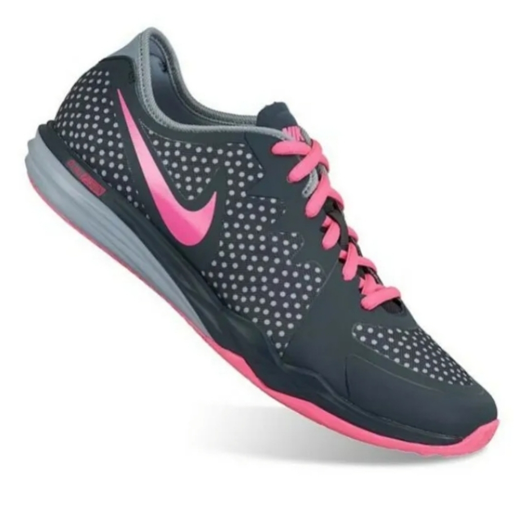 Nike Women's Dark Gray and Pink Running Sneakers